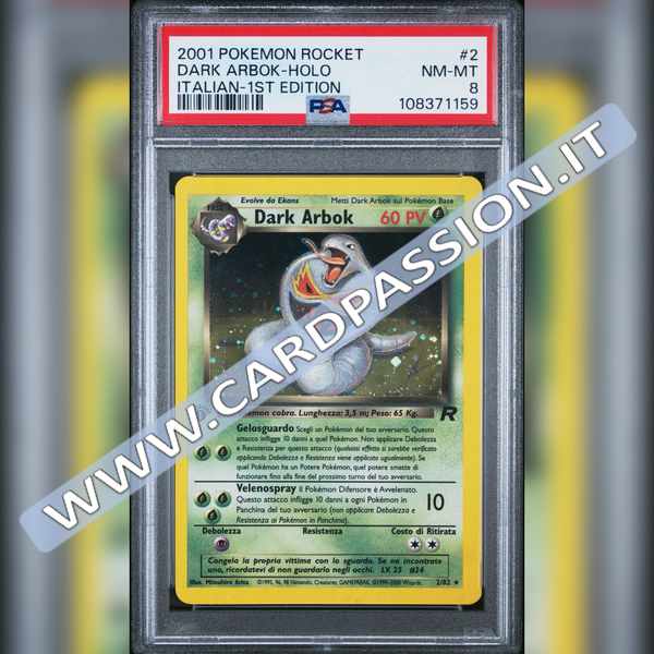 2/82 Dark Arbok Holo Prima Edizione | Team Rocket - PSA 8