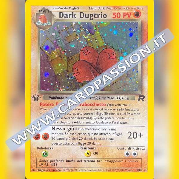 6/82 Dark Dugtrio Holo Prima Edizione Near Mint | Team Rocket (IT)