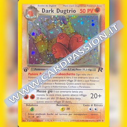 6/82 Dark Dugtrio Holo Prima Edizione Near Mint | Team Rocket (IT)