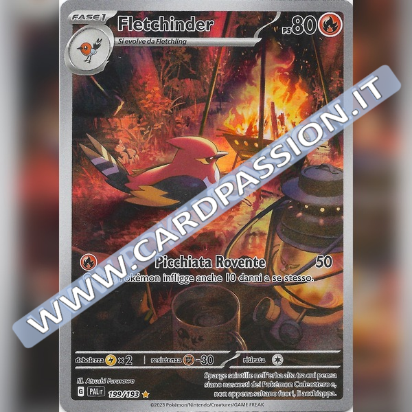 199/193 Fletchinder Illustrazione Rara | Evoluzioni a Paldea