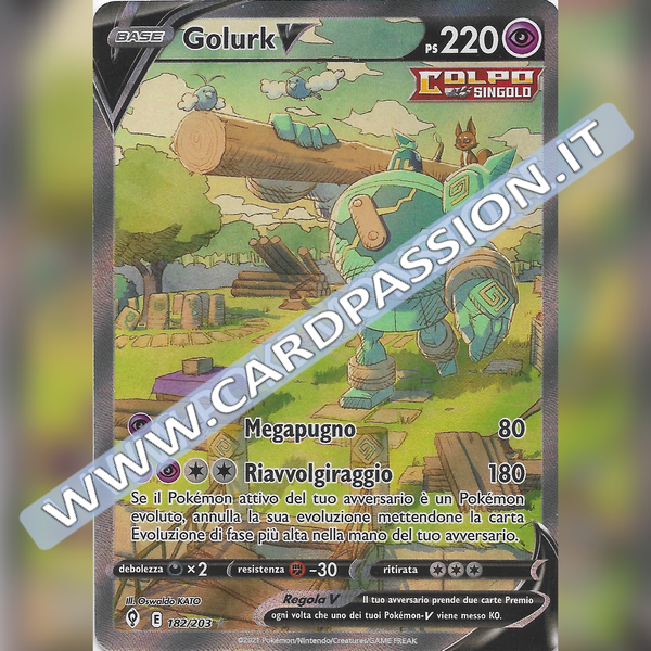 182/203 Golurk V (Full Art Alternative) | Evoluzioni Eteree - Card Passion