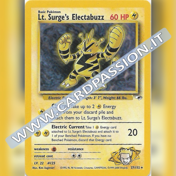 27/132 Lt. Surge's Electabuzz Near Mint | Gym Heroes (EN)
