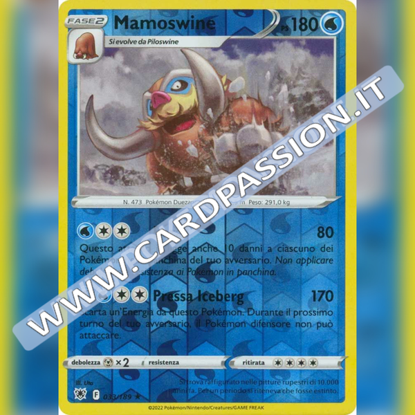 033/189 Mamoswine Rara Reverse| Lucentezza Siderale - Card Passion