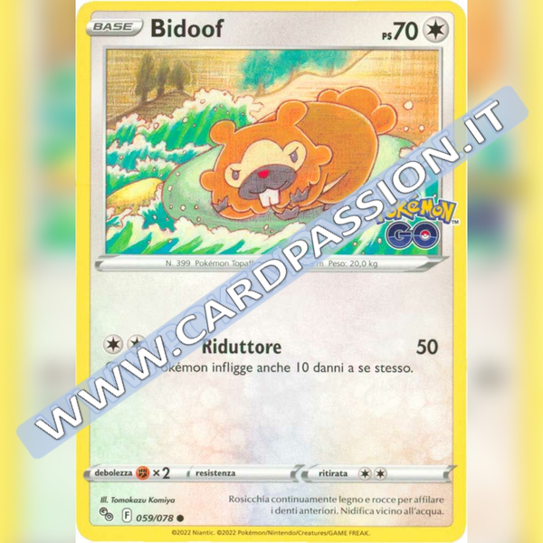 059/078 Bidoof Comune | Pokemon GO - Card Passion