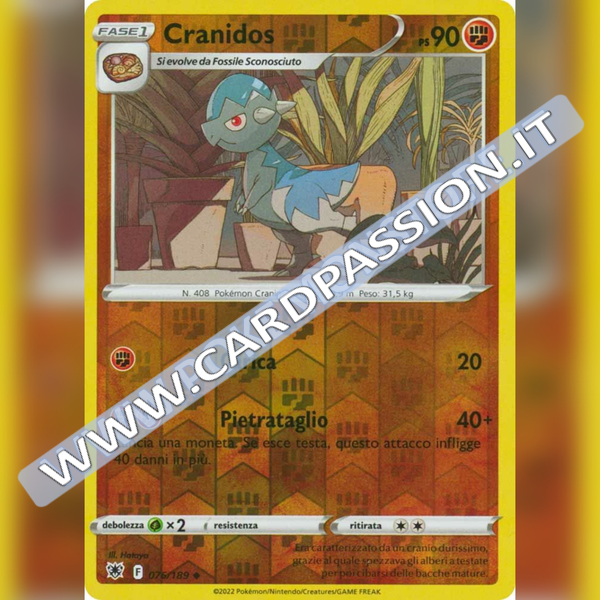 076/189 Cranidos Non Comune Reverse | Lucentezza Siderale - Card Passion