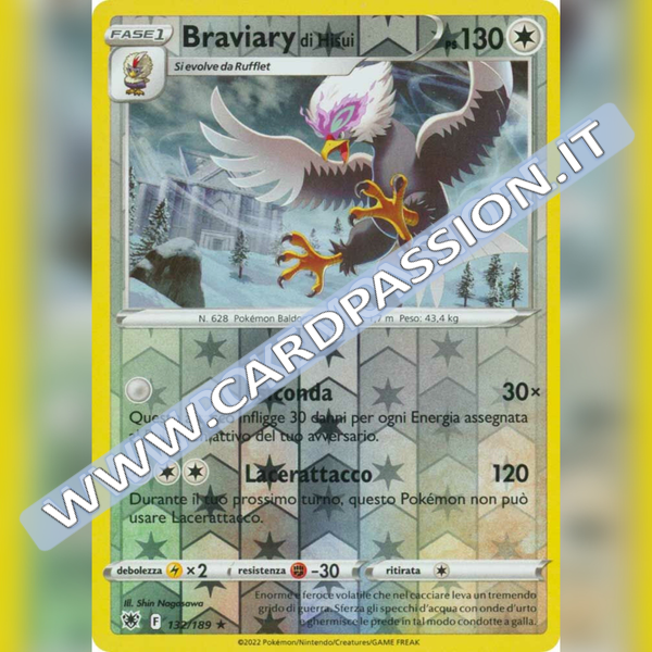 132/189 Braviary di Hisui Rara Reverse | Lucentezza Siderale - Card Passion
