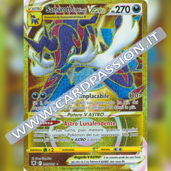 209/189 Samurott di Hisui VAstro Gold | Lucentezza Siderale - Card Passion