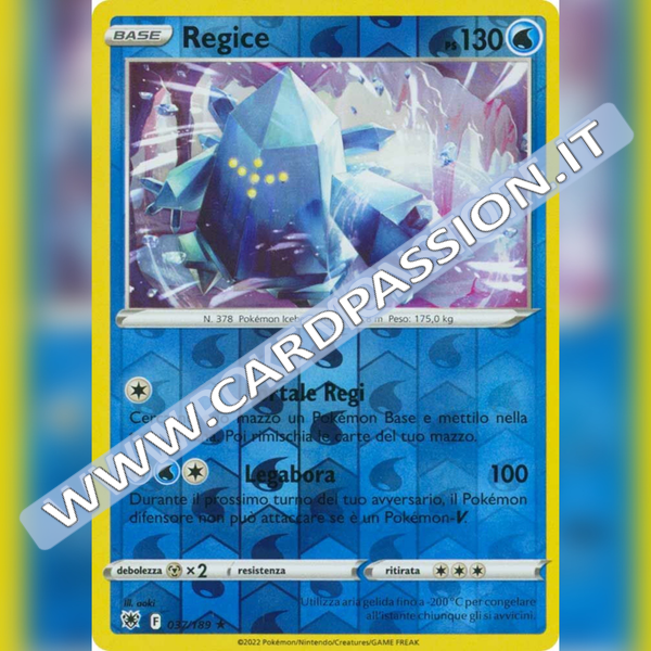037/189 Regice Rara Reverse | Lucentezza Siderale - Card Passion
