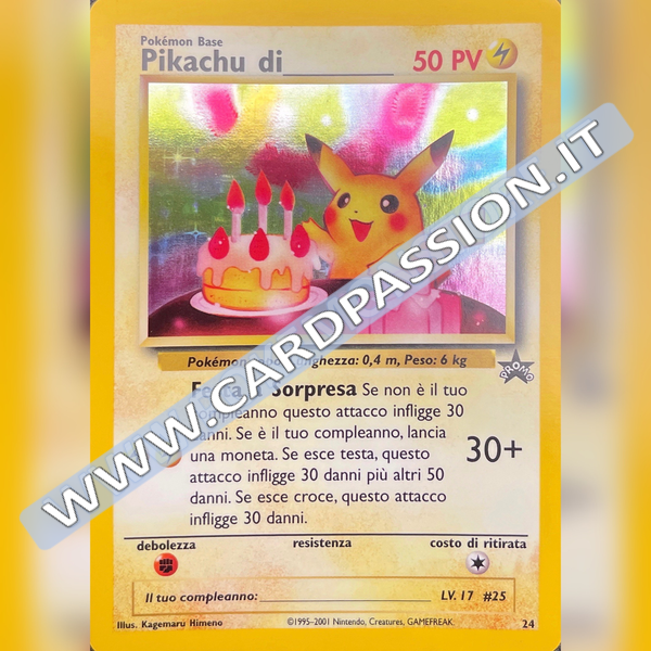 24 Pikachu Compleanno Holo Mint | Black Star Promo