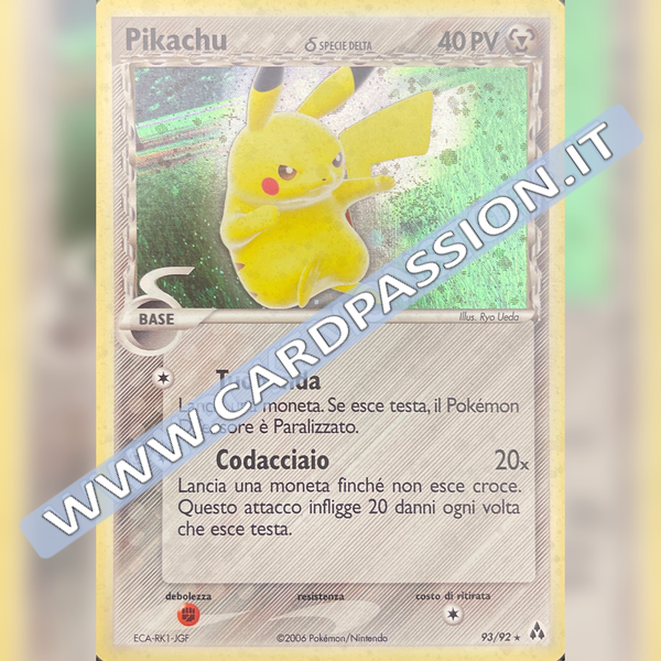 93/92 Pikachu Holo δ Specie Delta Mint | Ex La Leggenda di Mew (IT)