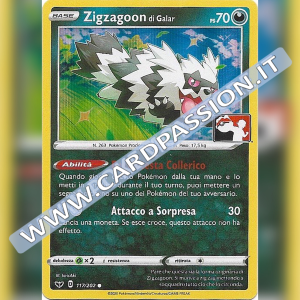 117/202 Zigzagoon di Galar Holo | Play! Pokemon - Prima Serie