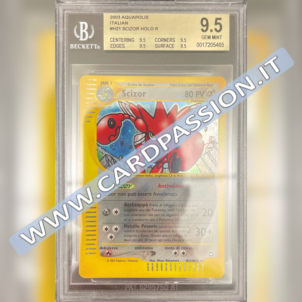 H21/H32 Scizor Holo | Aquapolis – BGS 9.5 (Quad sub)