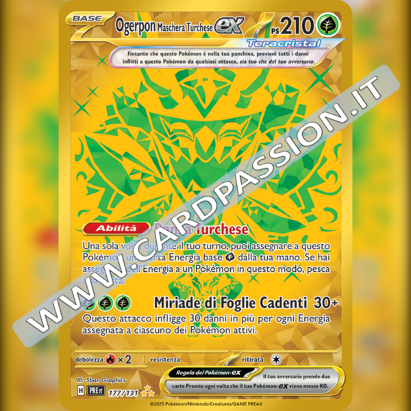 177/131 Ogerpon Maschera Turchese ex Gold | Evoluzioni Prismatiche