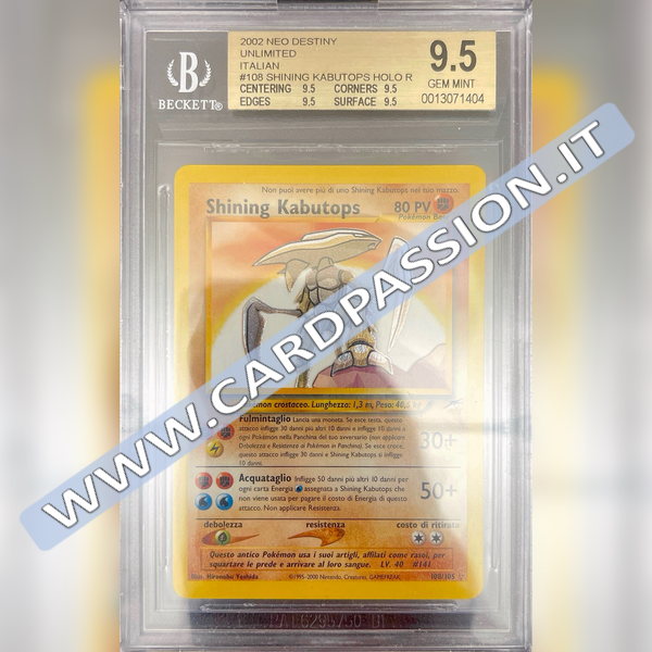 108/105 Shining Kabutops | Neo Destiny – BGS 9.5 (Quad sub)